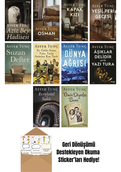 Ayfer Tunç 10 Kitap Seti + Okuma Sticker'ları
