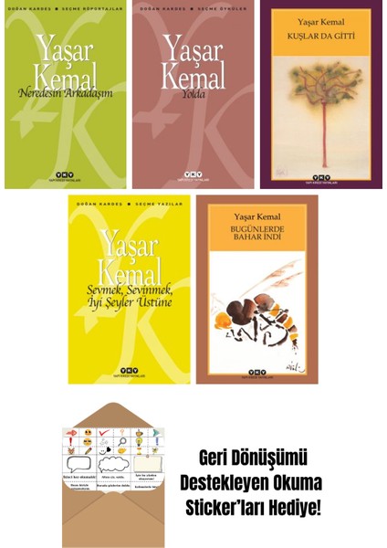 Yaşar Kemal 5 Kitap Seti + Okuma Sticker'ları