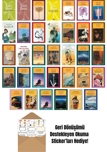 Yaşar Kemal 34 Kitap Seti + Okuma Sticker'ları