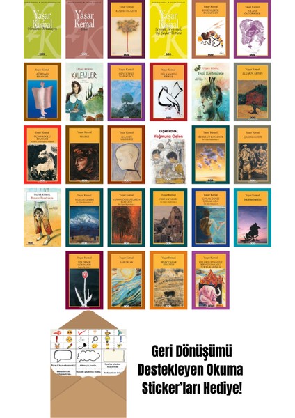 Yaşar Kemal 28 Kitap Seti + Okuma Sticker'ları