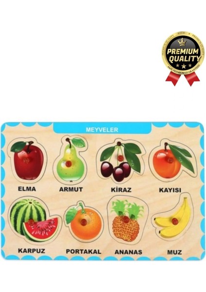 Yeni Seri Çocuk Ebeveyn Eğlenceli Eğitici Öğrenme Destekli Meyveler Yapboz Ahşap Tutmalı Puzzle