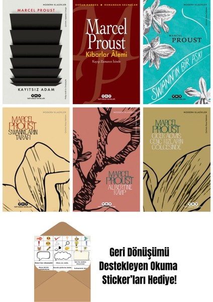 Marcel Proust 6 Kitap Seti + Okuma Sticker'ları