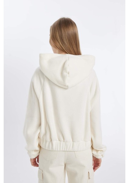 Coool Loose Fit Kapüşonlu Kanguru Cepli Polar Sweatshirt C8197AX24WN indirimleri