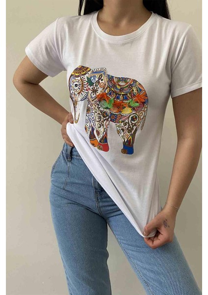 Elephant Bisiklet Yaka Tişört