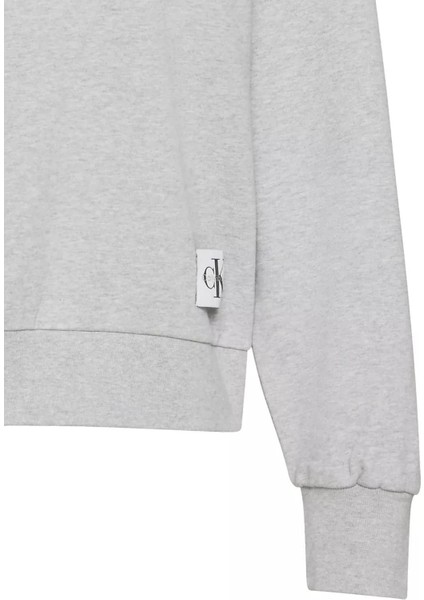 Kadın Bisiklet Yaka Logo Patch'li Sweatshirt - Gri modelleri