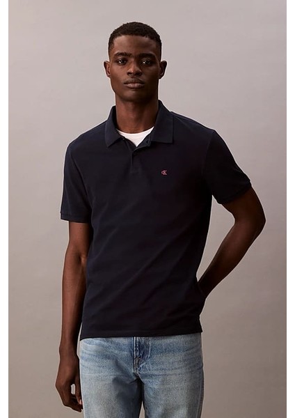 Erkek Polo Yaka Pike T-Shirt - Lacivert