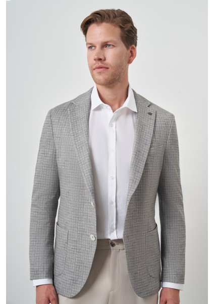 Erkek Haki Örme Slim Fit Mono Yaka Ceket modelleri