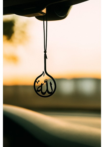 Metal Paslanmaz Çelik Elif Allah Yazılı. Motifli Dikiz Aynası Süsü Oto Aksesuar Araba Süsü