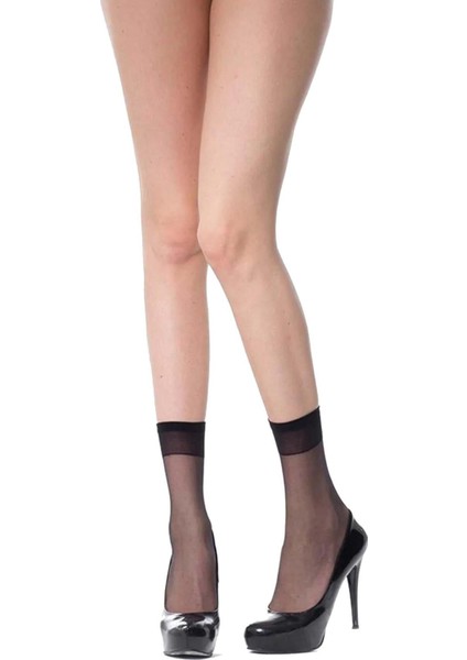 Kadın Soket Çorap 6 Lı Fit Ince Parlak Burnu Takviyeli Dayanıklı Esnek Siyah -