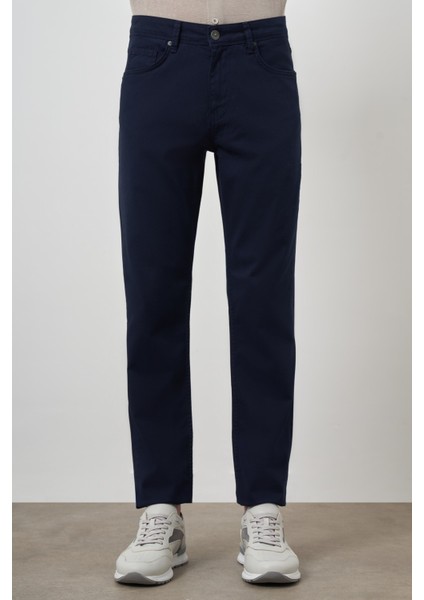 Erkek Lacivert Pamuk 5 Cep Dynamic Fit Jean Kot Pantolon