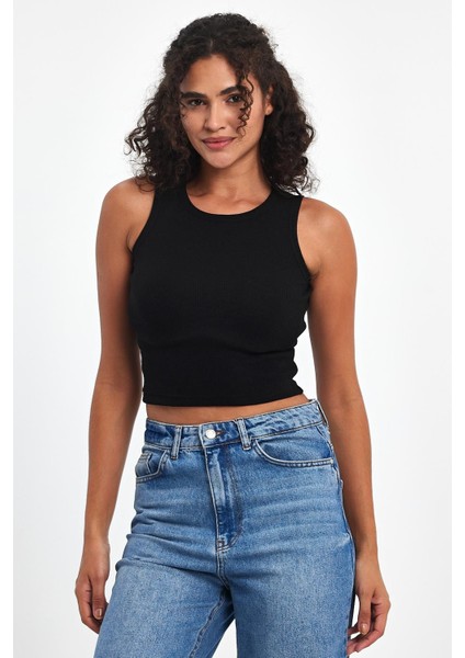 Fitilli Siyah Crop Halter Yaka Sıfır Kol Pamuklu 3'lü Kadın Atlet fırsatları