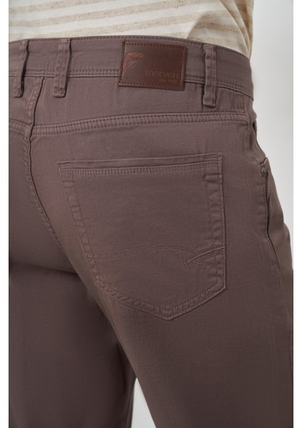 Erkek Kahve Pamuk 5 Cep Dynamic Fit Jean Kot Pantolon fırsatları