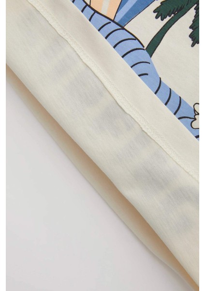 Erkek Bebek 2'li Takım Bisiklet Yaka Baskılı Kısa Kollu Tişört Şort