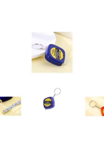 1 M (100 Cm) Lik Lacivert Mini Metre Anahtarlık (1 Adet) (Ebat: 3,3 cm x 3,3 Cm)