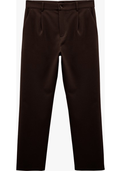 Pileli Oversize Cep Detaylı Kumaş Pantolon