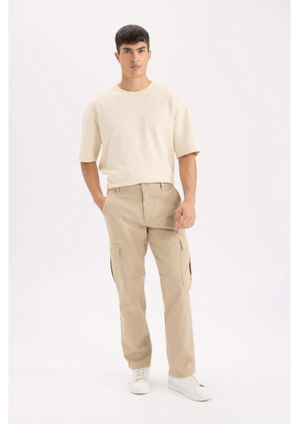 Gabardin Pantolon Wide Leg Bol Rahat Kesim Kargo Cepli Düz Paça C9160AX24AU fiyatları