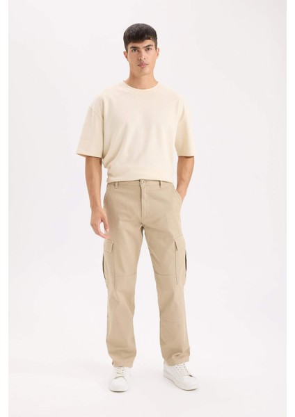 Gabardin Pantolon Wide Leg Bol Rahat Kesim Kargo Cepli Düz Paça C9160AX24AU fırsatları