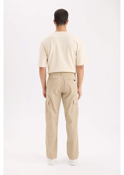 Gabardin Pantolon Wide Leg Bol Rahat Kesim Kargo Cepli Düz Paça C9160AX24AU