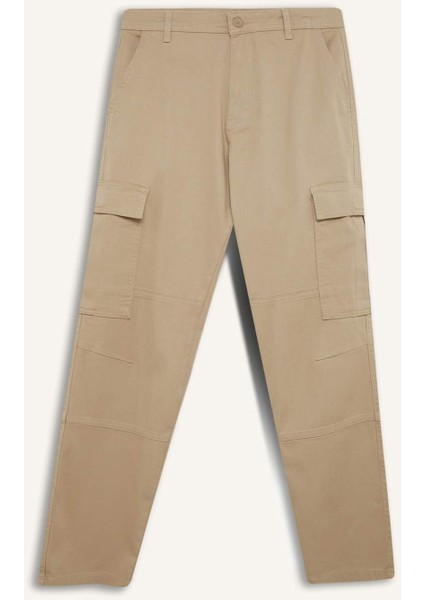 Gabardin Pantolon Wide Leg Bol Rahat Kesim Kargo Cepli Düz Paça C9160AX24AU