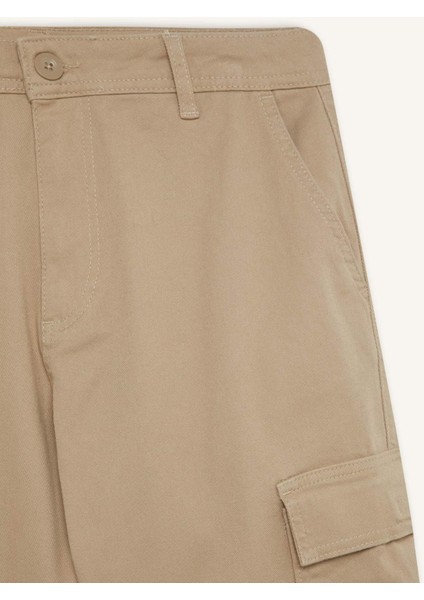 Gabardin Pantolon Wide Leg Bol Rahat Kesim Kargo Cepli Düz Paça C9160AX24AU