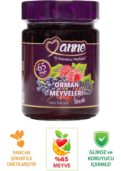 Orman Meyveleri Reçeli 400 gr (Pancar Şekeri İle Üretilmiştir - Glikoz, Koruyucu İçermez)