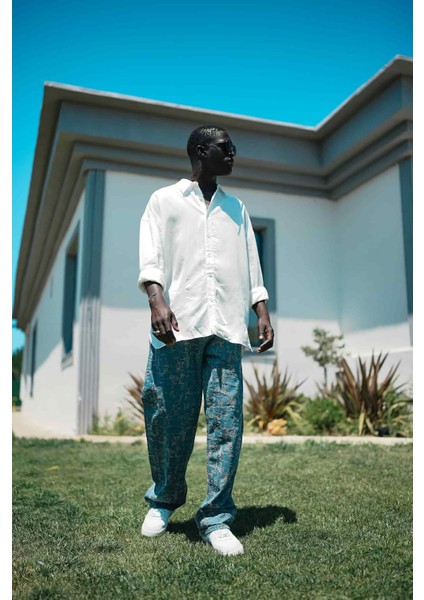 Erkek Soft Dokulu Basic Oversize Gömlek Beyaz fırsatları