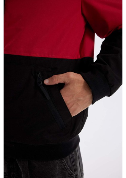 Slim Fit Dar Kesim Kapüşonlu Polar Mont Astarlı Fermuarlı N4531AZ24AU