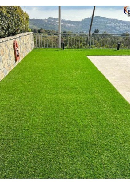 4X10 Metre Yapay Çim Halı, Lastik Taban, Yeşil Suni Halı, 20 mm Kalınlığında fırsatları