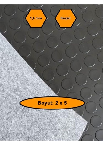 Siyah Paralı Muşamba , Zemin Örtüsü, Kaymaz Özellikli Zemin Paspası, 2x5 Metre