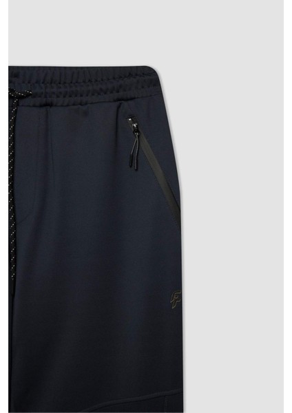 DeFactoFit Slim Fit Çift Cepli Beli Bağcıklı Lastikli Paça Skuba Dalgıç Kumaş Jogger Eşofman Altı A6965AX24AU