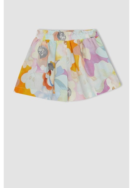 Kız Çocuk Pamuklu Desenli Şort C9495A824SM