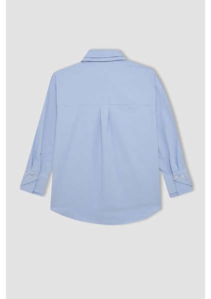 Relax Fit Poplin Uzun Kollu Tesettür Gömlek Tunik C9430AX24SM
