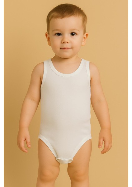 4'lü %100 Pamuk Alttan Çıtçıtlı Beyaz Atlet Body – Çocuk Iç Giyim