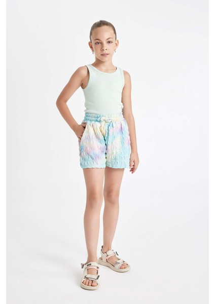 Kız Çocuk Batik Desenli Bürümcük Şort C9709A824HS