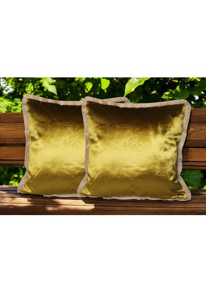 Kadife Saçaklı Kırlent Kılıfı - 2’li Set |