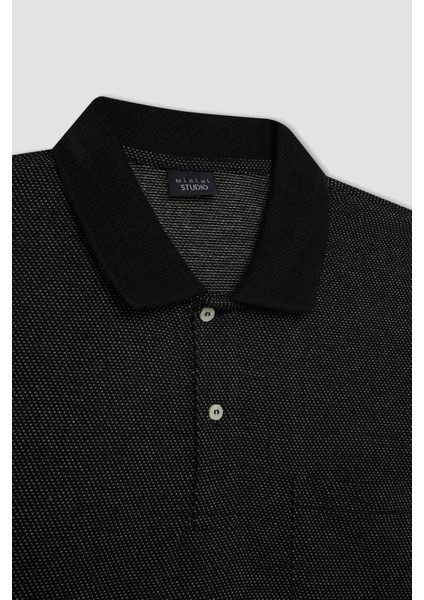 Slim Fit Dar Kesim Basic Düz Kısa Kollu Polo Tişört D0031AX24SM