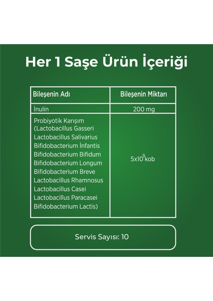 Probiyotik Mikroorganizma Içeren 10'lu Saşe Takviye Edici Gıda modelleri
