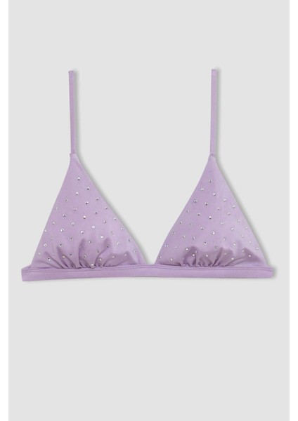 Regular Fit Desenli Üçgen Bikini Üstü-Fall in Love C4421AX24HS