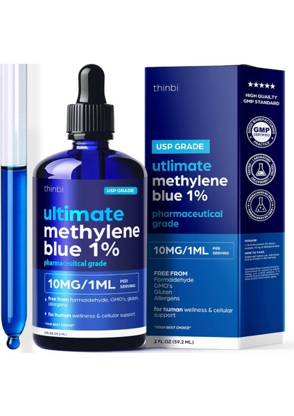 Methylene Blue Pharmaceutical Grade 2oz– Usp Grade 1% Solution With Balanced Electrolyte 59.2ml