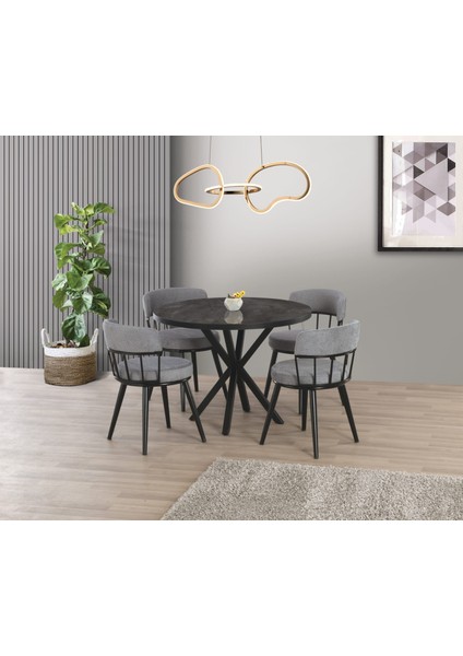 Ahtapot Metal Ayak Irony Highgloss Istanbul Sandalye Soft-18 100*100 Pota Masa Takımı