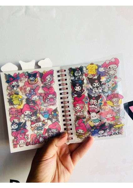 Kuromi Cinnamoroll Sticker Etiket Çıkartma 16 Sayfa (300 Adet) Su Geçirmez+Opak 8 Sayfa Not Defteri fiyatları