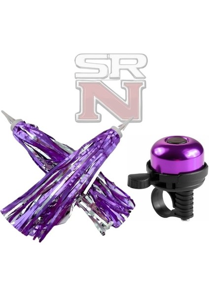 Mor Bisiklet Zili + Püskül Seti - Srn