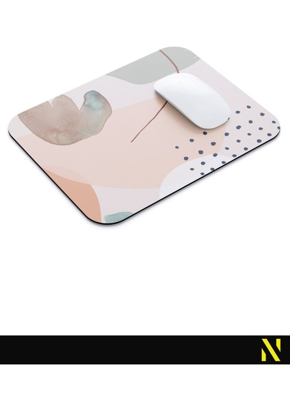 Soyut Yaprak Desenli Renkli Ergonomik Mouse Pad - 23 cm x 19 cm - Kaydırmaz Taban Ev ve Ofis Kullanımı Fare Altlığı Mousepad
