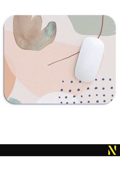 Soyut Yaprak Desenli Renkli Ergonomik Mouse Pad - 23 cm x 19 cm - Kaydırmaz Taban Ev ve Ofis Kullanımı Fare Altlığı Mousepad