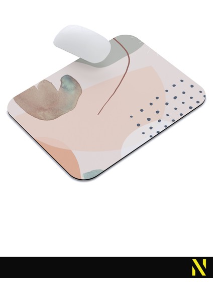 Soyut Yaprak Desenli Renkli Ergonomik Mouse Pad - 23 cm x 19 cm - Kaydırmaz Taban Ev ve Ofis Kullanımı Fare Altlığı Mousepad