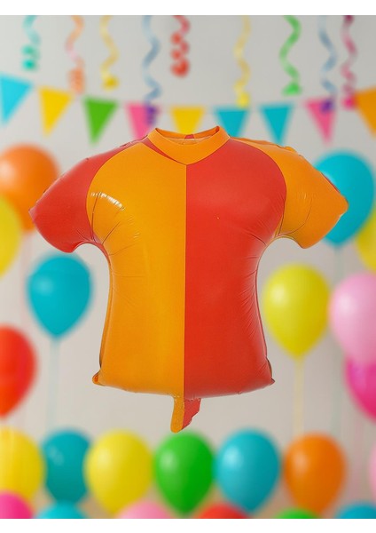 Sarı Kırmızı Forma Folyo Balon Taraftar Doğum Günü Parti Balonu 45 cm