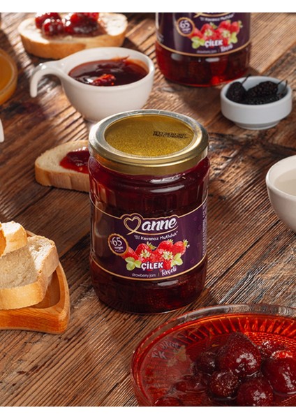Çilek Reçeli 700 gr (Pancar Şekeri İle Üretilmiştir - Glikoz, Koruyucu İçermez)
