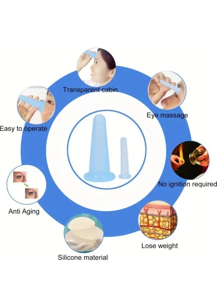 5 Boy Yüz ve Vücut Masaj Vakum Kupası, Güzel ve Sağlıklı Görünüm Için