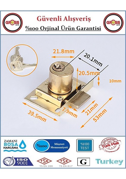 Drawer Lock Çekmece Kilidi 303 - Siyah fırsatları