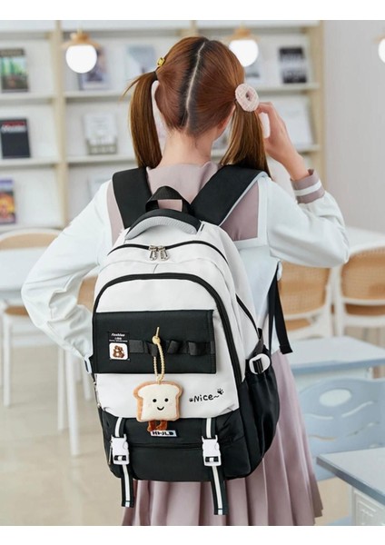 Kore Model Nice Bear Anahtarlıklı Renkli Okul Sırt Çantası fiyatları